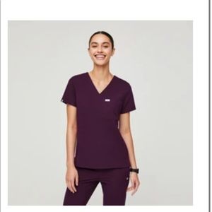 Figs Catarina Deep Purple One Pocket Scrub Top
